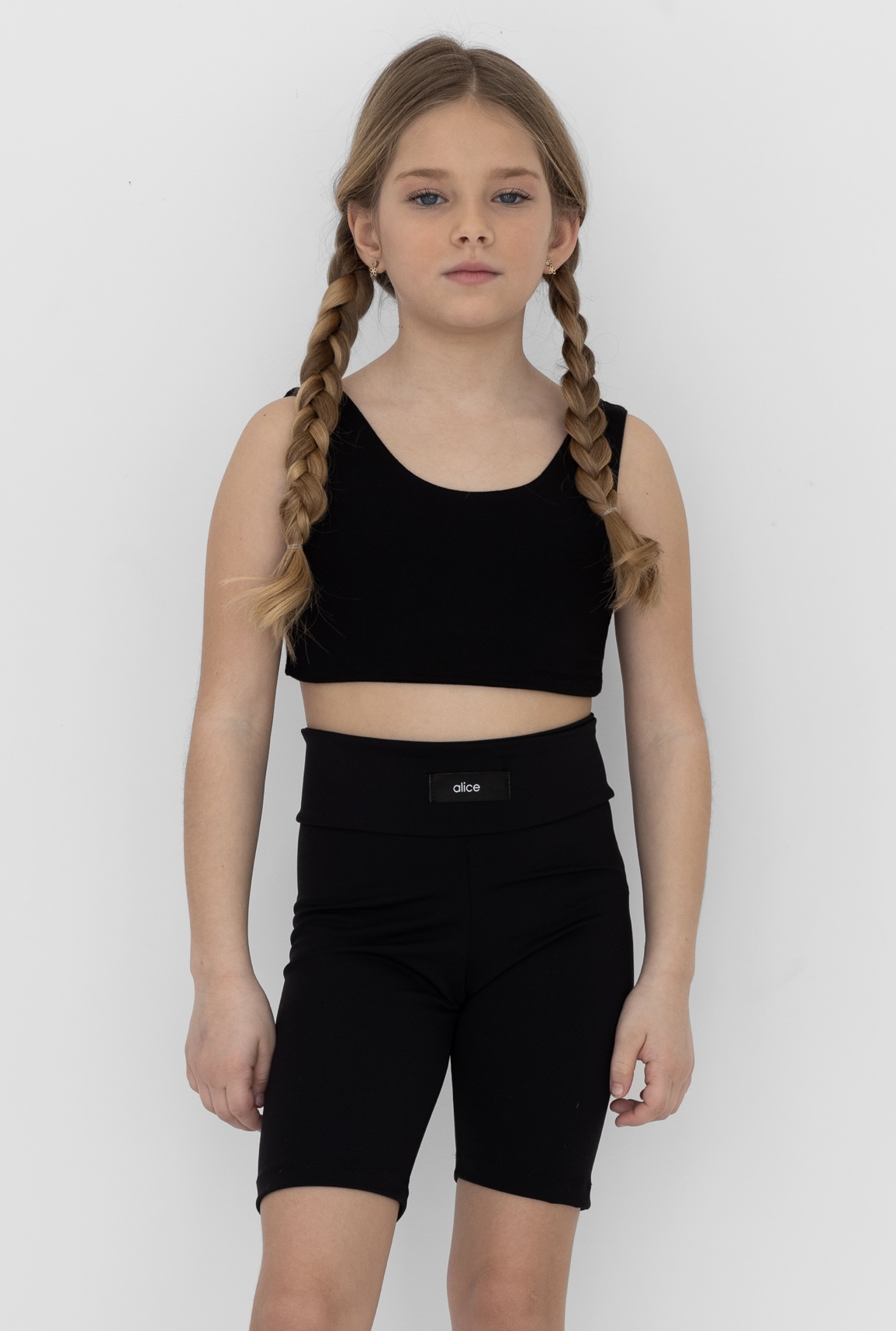 Alice μπλούζα crop top μαύρη S24-A14032