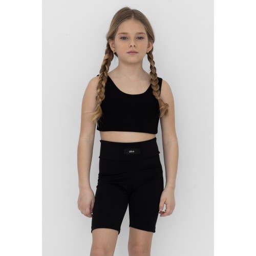 Alice μπλούζα crop top μαύρη S24-A14032